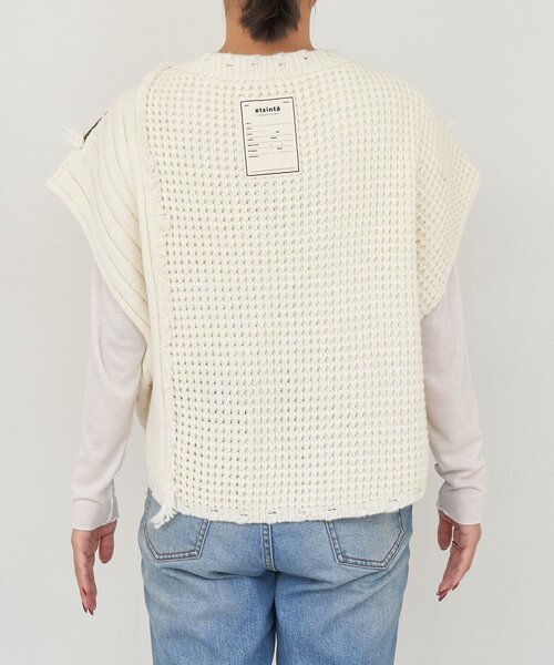 etsinta（エシンタ）の「【etsinta/エシンタ】リメイクミリタリーベスト（ニット/セーター・レディース・カーキ・ONE SIZE）」の14枚目の写真