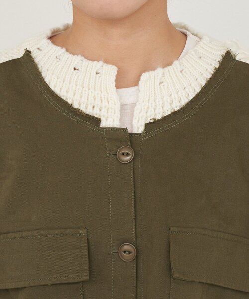 etsinta（エシンタ）の「【etsinta/エシンタ】リメイクミリタリーベスト（ニット/セーター・レディース・カーキ・ONE SIZE）」の18枚目の写真