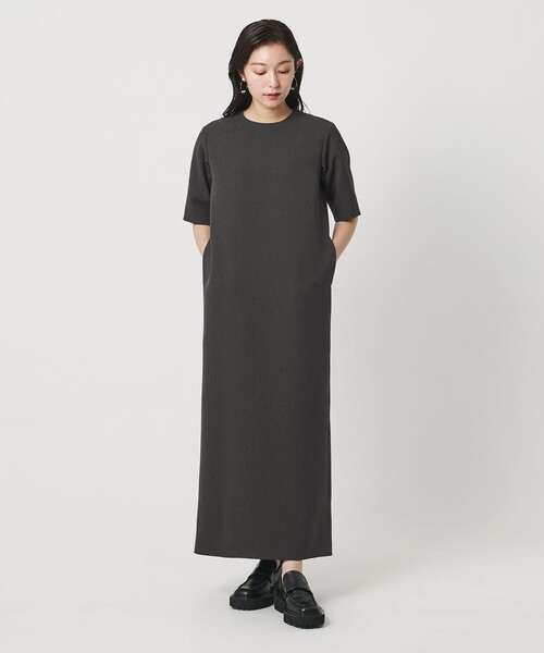 MARW UNITED ARROWS（マルゥ ユナイテッドアローズ）の「＜MARW UNITED ARROWS＞5分袖 ロング ワンピース（ワンピース・レディース・ナチュラル/ネイビー/ダークグレー・38/36/34）」の4枚目の写真