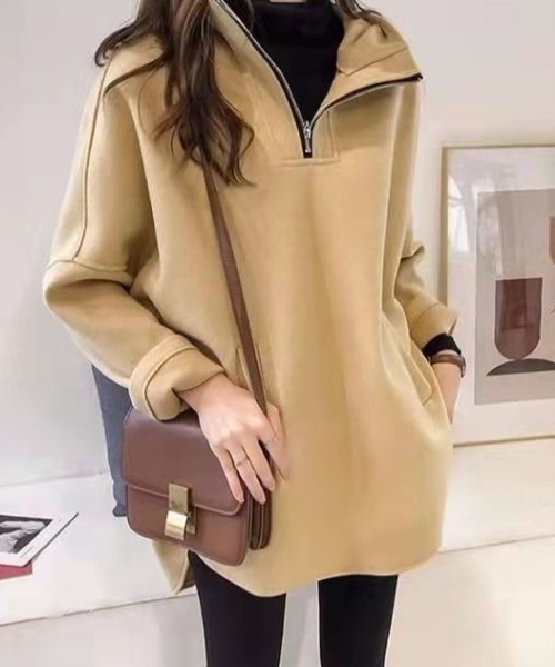 SallyLunn(サリーラン)の「フードジッププルオーバートップス(Tシャツ/カットソー・レディース・イエロー/ブルー/グレー・LARGE/MEDIUM)」の3枚目の写真