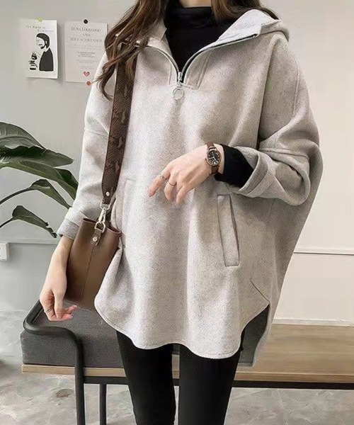SallyLunn(サリーラン)の「フードジッププルオーバートップス(Tシャツ/カットソー・レディース・イエロー/ブルー/グレー・LARGE/MEDIUM)」の5枚目の写真