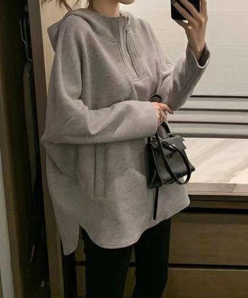 SallyLunn(サリーラン)の「フードジッププルオーバートップス(Tシャツ/カットソー・レディース・イエロー/ブルー/グレー・LARGE/MEDIUM)」の7枚目の写真