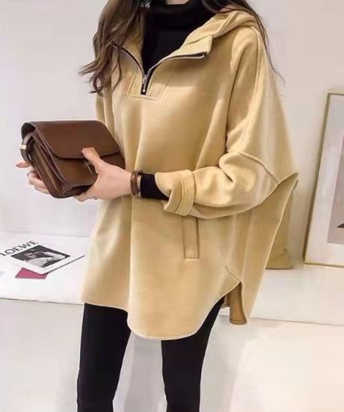 SallyLunn(サリーラン)の「フードジッププルオーバートップス(Tシャツ/カットソー・レディース・イエロー/ブルー/グレー・LARGE/MEDIUM)」の8枚目の写真