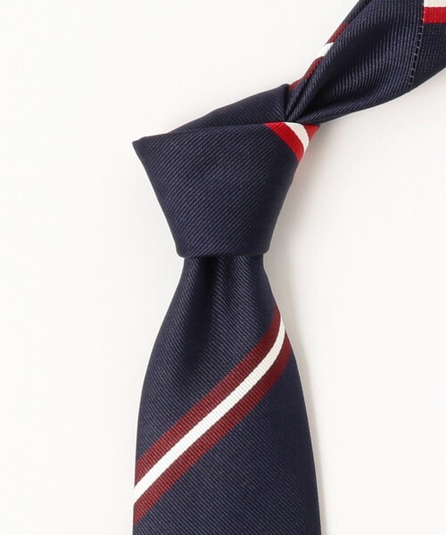 BEAMS F（ビームスエフ）の「Seaward & Stearn / シルク ストライプ ネクタイ（ネクタイ・メンズ・オリーブ/ネイビー・ONE SIZE）」の8枚目の写真