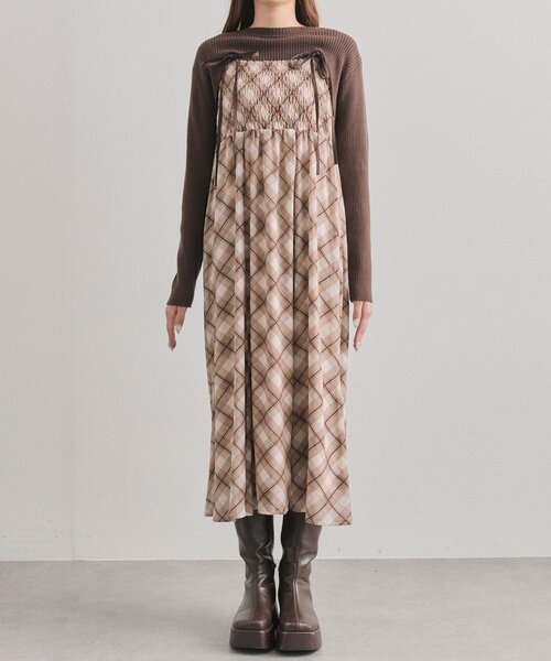 OLIVE des OLIVE（オリーブデオリーブ）の「ニットセットロングキャミワンピース（ワンピース・レディース・ブラック/ブラウン/ブラック系その他・FREE）」の18枚目の写真