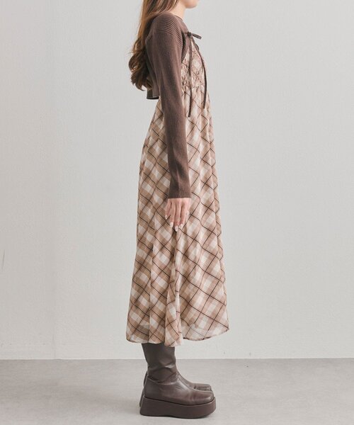 OLIVE des OLIVE（オリーブデオリーブ）の「ニットセットロングキャミワンピース（ワンピース・レディース・ブラック/ブラウン/ブラック系その他・FREE）」の19枚目の写真