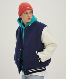 MOO（エムオーオー）の「ベーシックスタジアムジャケット - ネイビー（スタジャン）」