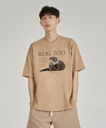 リアルジュ オター ラウンドネック 15番手 綿 半袖Tシャツ_ベージュ
