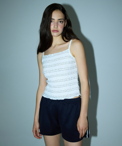 DEARSTALKER(ディアストーカー)の「HARU FRILL PATTERNED SLEEVELESS - WHITE(Tシャツ/カットソー・レディース・その他・FREE)」の1枚目の写真