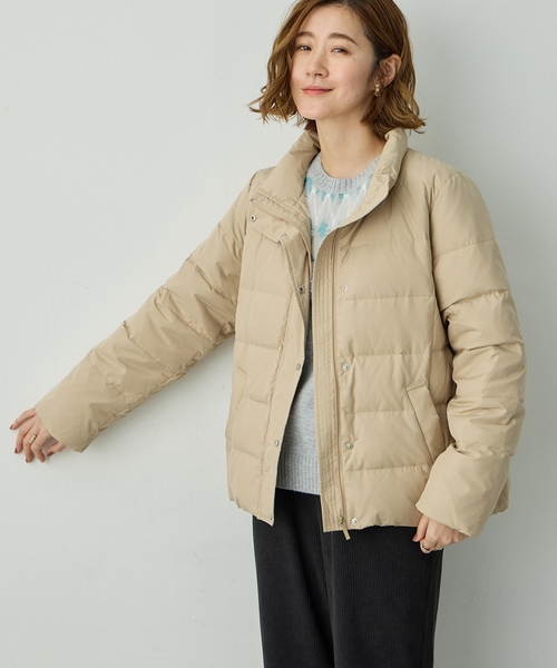 Petit Honfleur(プチオンフルール)の「ショートダウンジャケット【撥水・ダウン80%・フェザー20%】(その他アウター・レディース・アイボリー/ベージュ/ネイビー・11号/9号/13号)」の9枚目の写真