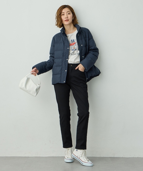 Petit Honfleur(プチオンフルール)の「ショートダウンジャケット【撥水・ダウン80%・フェザー20%】(その他アウター・レディース・アイボリー/ベージュ/ネイビー・11号/9号/13号)」の14枚目の写真