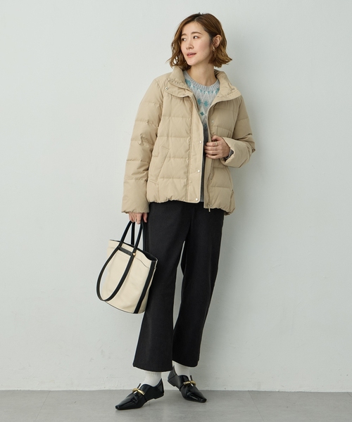 Petit Honfleur(プチオンフルール)の「ショートダウンジャケット【撥水・ダウン80%・フェザー20%】(その他アウター・レディース・アイボリー/ベージュ/ネイビー・11号/9号/13号)」の16枚目の写真