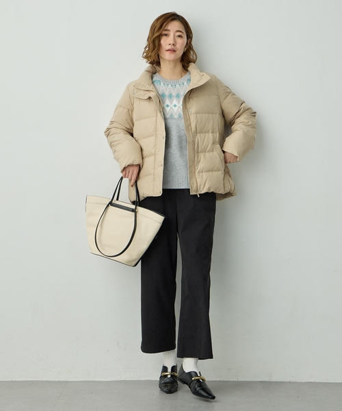 Petit Honfleur(プチオンフルール)の「ショートダウンジャケット【撥水・ダウン80%・フェザー20%】(その他アウター・レディース・アイボリー/ベージュ/ネイビー・11号/9号/13号)」の17枚目の写真