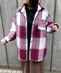 裏ボアチェックシャツ