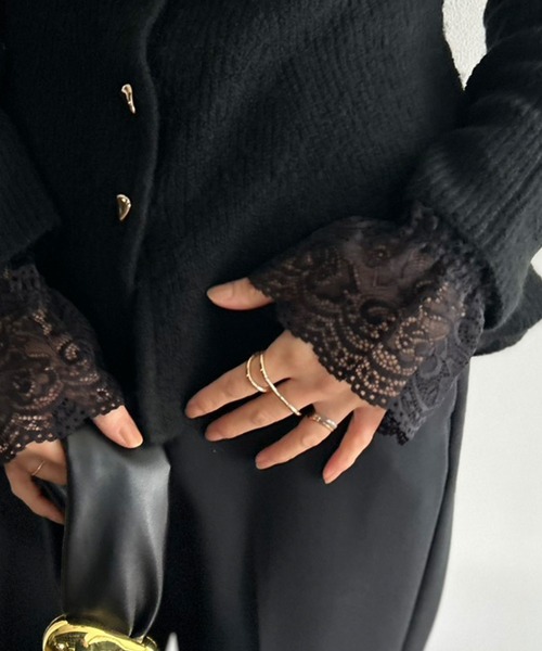 Kotoe（コトエ）の「ストレッチレース 付け袖 ショートアームカバー（アームカバー・レディース・ベージュ/ブラック/ホワイト・FREE）」の2枚目の写真