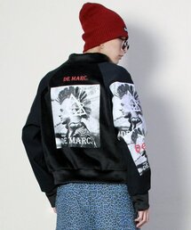 DEMARC（ドゥマーク）の「ストリートグラフィックベロアボンディングライダージャケットブラック（ライダースジャケット）」