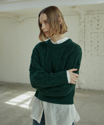 BELL CABLE KNIT_GREEN