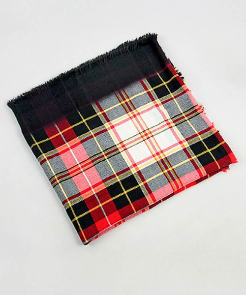 OSYAREVO（オシャレボ）の「マフラー チェック柄 大判（マフラー・レディース・ブラック×レッド/レッド・FREE）」の2枚目の写真