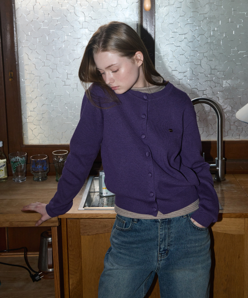 ANOETIC（アノエティック）の「ANC BASIC ROUND CARDIGAN_PURPLE（カーディガン/ボレロ・レディース・パープル・FREE）」の2枚目の写真