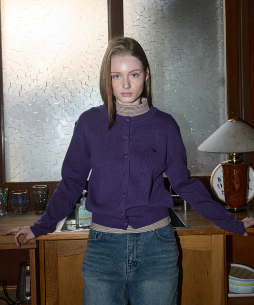ANOETIC（アノエティック）の「ANC BASIC ROUND CARDIGAN_PURPLE（カーディガン/ボレロ・レディース・パープル・FREE）」の4枚目の写真