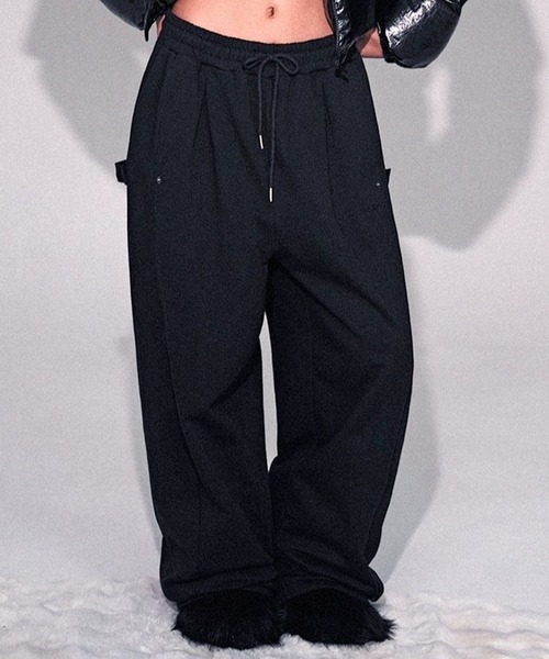 AVANDRESS(アバンドレス )の「AVANDRESS/スナップボタンパンツ(スウェットパンツ・レディース・ライトグレー/ブラック・X-SMALL)」の1枚目の写真