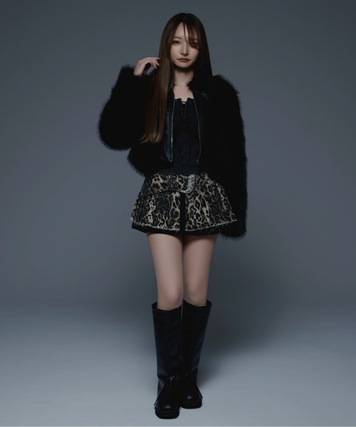 .KOM（ドットコム）の「『.KOM/ドットケーオーエム』豹ミニスカート【CN】（スカート・レディース・レオパード・M）」の4枚目の写真