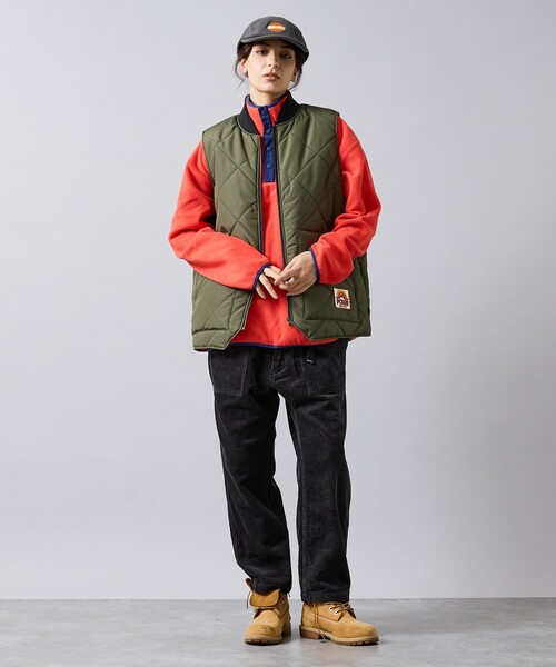 POLeR（ポーラー）の「【POLER/ポーラー】DIAMOND QUILTED VEST/キルティング/ワーク/ユニセックス【WEB限定】（ブルゾン・メンズ・カーキ/ブラック・L/M）」の6枚目の写真
