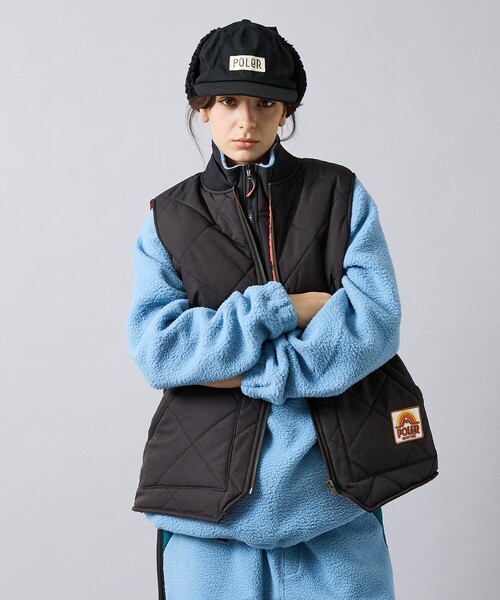 POLeR（ポーラー）の「【POLER/ポーラー】DIAMOND QUILTED VEST/キルティング/ワーク/ユニセックス【WEB限定】（ブルゾン・メンズ・カーキ/ブラック・L/M）」の8枚目の写真