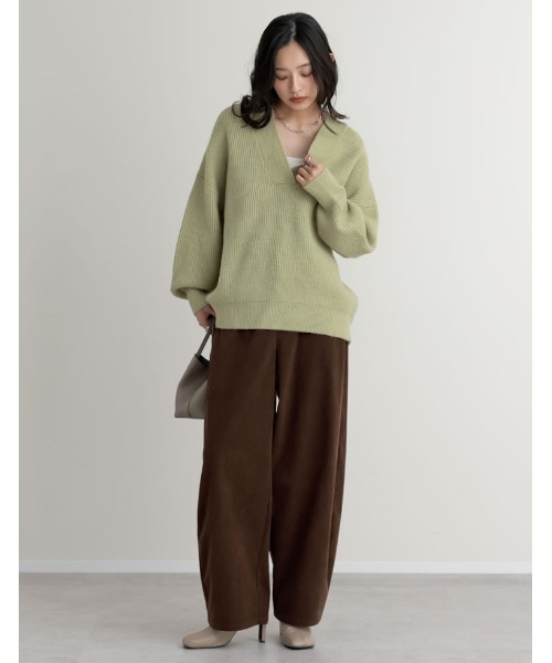 Re:EDIT（リエディ）の「[ZOZOTOWN限定カラー有][低身長/高身長サイズ有]コーデュロイバレルレッグカーブパンツ（その他パンツ・レディース・ライトブルー/ブラック/モカ/カーキ/ブラウン・TALL/LARGE/MEDIUM/SHORT）」の17枚目の写真