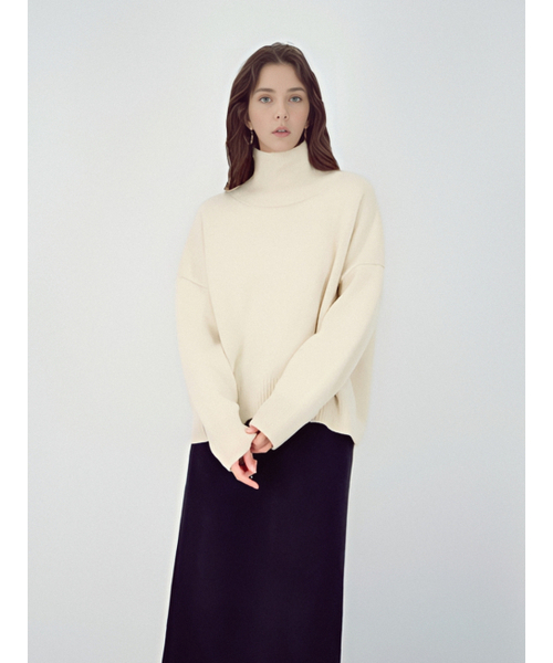 ACUD（アクド）の「Wool Turtle Neck Knit _Oatmeal（ニット/セーター・レディース・オートミール・FREE）」の5枚目の写真