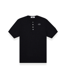 R-0031 / R4-SIGNATURE HENLEY NECK TSHIRTS(BLACK)