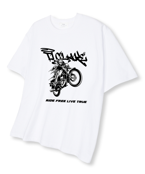 TI.GLAKE(ティーグレイク)の「ライドフリー オーバーサイズ 半袖Tシャツ ホワイト(Tシャツ/カットソー・メンズ・その他・LARGE/X-LARGE/XX-LARGE)」の1枚目の写真