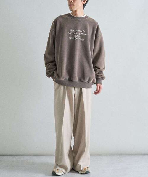 CRAFT STANDARD BOUTIQUE（クラフトスタンダードブティック）の「スノーウォッシュボンディング裏毛ロゴスウェット（スウェット・メンズ・ブラック/グレイッシュベージュ/ブラウン・M/XL/L）」の20枚目の写真