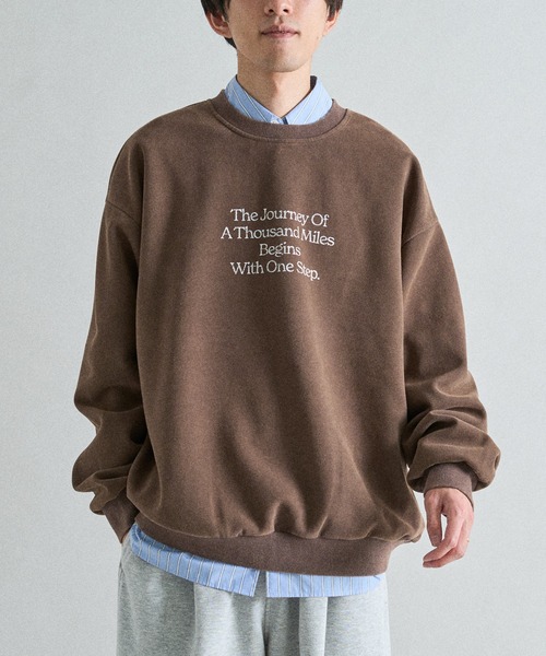 CRAFT STANDARD BOUTIQUE（クラフトスタンダードブティック）の「スノーウォッシュボンディング裏毛ロゴスウェット（スウェット・メンズ・ブラック/グレイッシュベージュ/ブラウン・M/XL/L）」の4枚目の写真