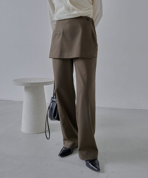 CAPRICIEUX LE'MAGE（カプリシューレマージュ）の「【低身長サイズあり】ミニレイヤードパンツ（その他パンツ・レディース・ベージュ/ブラウン/ブラック・PS/38/36）」の2枚目の写真