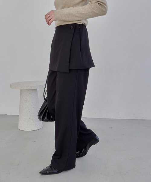 CAPRICIEUX LE'MAGE（カプリシューレマージュ）の「【低身長サイズあり】ミニレイヤードパンツ（その他パンツ・レディース・ベージュ/ブラウン/ブラック・PS/38/36）」の6枚目の写真