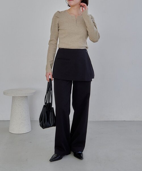 CAPRICIEUX LE'MAGE（カプリシューレマージュ）の「【低身長サイズあり】ミニレイヤードパンツ（その他パンツ・レディース・ベージュ/ブラウン/ブラック・PS/38/36）」の8枚目の写真