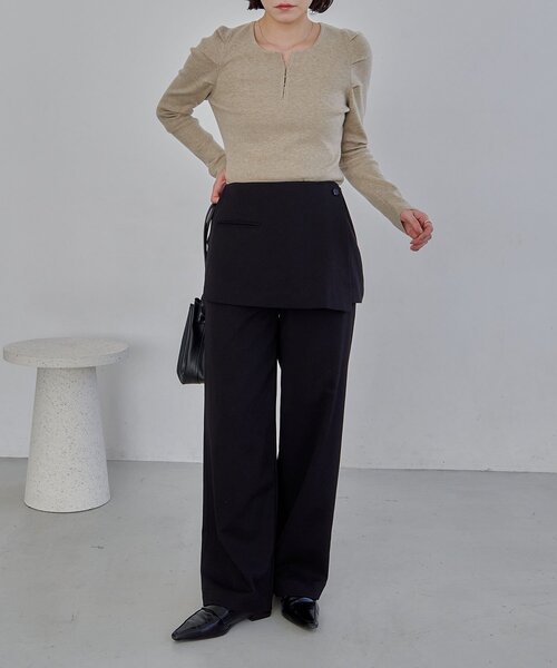 CAPRICIEUX LE'MAGE（カプリシューレマージュ）の「【低身長サイズあり】ミニレイヤードパンツ（その他パンツ・レディース・ベージュ/ブラウン/ブラック・PS/38/36）」の5枚目の写真