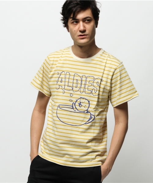 ALDIES(アールディーズ)の「ALDIES×RACCOS BURGER スーちゃんT(Tシャツ/カットソー・メンズ・オフホワイト/ホワイト×イエロー/マルチ・LARGE/SMALL/MEDIUM/X-SMALL)」の4枚目の写真
