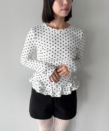 SANSeLF | 【SANSeLF】 ドットフリルトップス saw25a065(Tシャツ/カットソー)