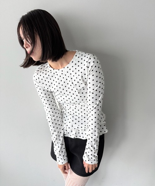 SANSeLF（サンセルフ）の「【SANSeLF】 ドットフリルトップス saw25a065（Tシャツ/カットソー・レディース・ホワイト・FREE）」の8枚目の写真