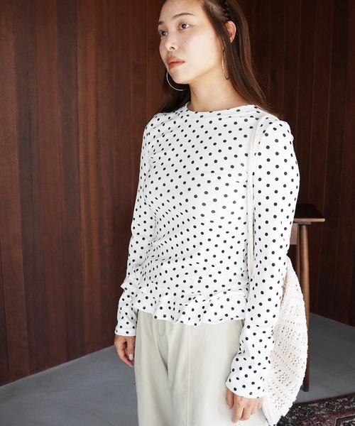 SANSeLF(サンセルフ)の「【SANSeLF】ドットフリルトップス saw25a065(Tシャツ/カットソー・レディース・ホワイト・FREE)」の16枚目の写真