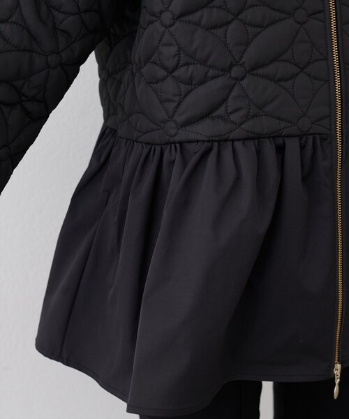 natural couture（ナチュラルクチュール）の「フラワーキルティングペプラムジャケット（ノーカラージャケット・レディース・アイボリー/ブラック・FREE）」の19枚目の写真