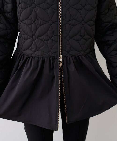 natural couture（ナチュラルクチュール）の「フラワーキルティングペプラムジャケット（ノーカラージャケット・レディース・アイボリー/ブラック・FREE）」の21枚目の写真