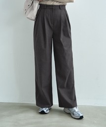 ウール調MIXタックワイドパンツ