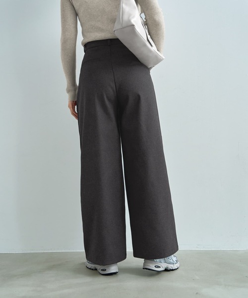 STYLE DELI(スタイルデリ)の「ウール調MIXタックワイドパンツ(その他パンツ・レディース・チャコールグレー/ブラック・LARGE/MEDIUM/SMALL)」の6枚目の写真