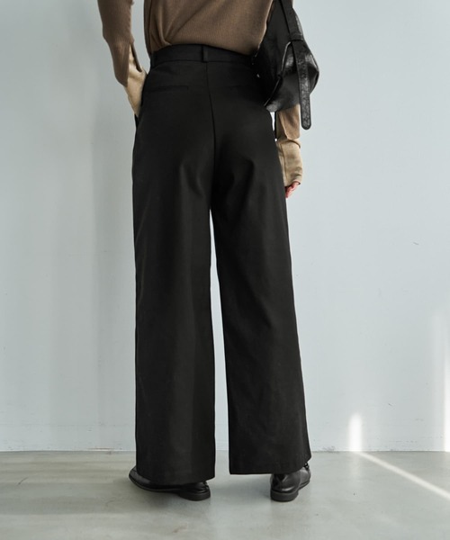 STYLE DELI(スタイルデリ)の「ウール調MIXタックワイドパンツ(その他パンツ・レディース・チャコールグレー/ブラック・LARGE/MEDIUM/SMALL)」の14枚目の写真
