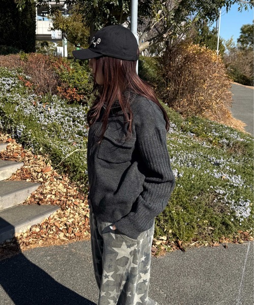 sedacle（セダクル）の「フロントポケット―ジップニット（ニット/セーター・メンズ・チャコールグレー/オートミール・SMALL/MEDIUM/LARGE）」の15枚目の写真