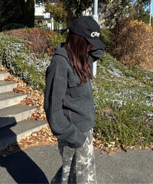 sedacle（セダクル）の「フロントポケット―ジップニット（ニット/セーター・メンズ・チャコールグレー/オートミール・SMALL/MEDIUM/LARGE）」の17枚目の写真