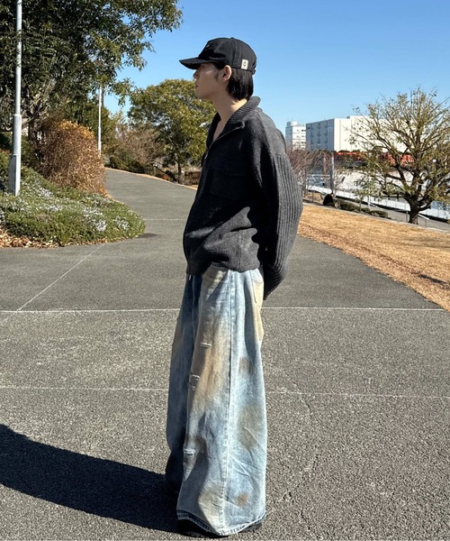 sedacle（セダクル）の「フロントポケット―ジップニット（ニット/セーター・メンズ・チャコールグレー/オートミール・SMALL/MEDIUM/LARGE）」の11枚目の写真